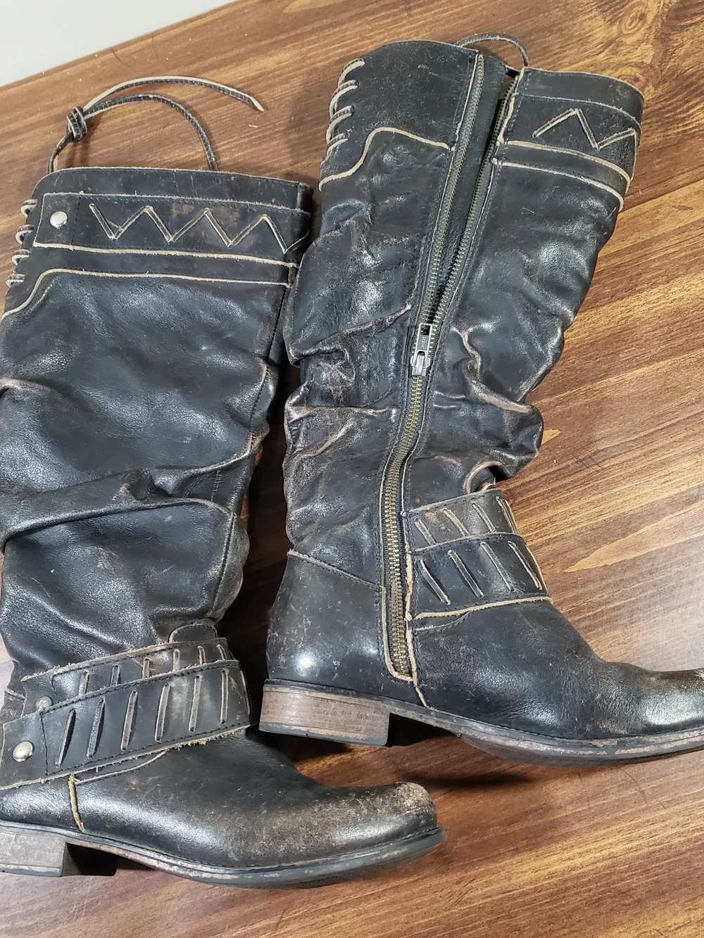 Corral Indie Spirit Brown Distressed Leather Riding Boots Women's 7M - Picture 1 of 9